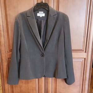 Calvin Klein Women's Charcoal Blazer Size 10 Stretch.